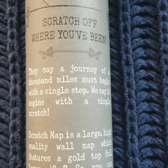 NWT Scratch Off World Map Travelers Wall Art - Picture 2 of 4